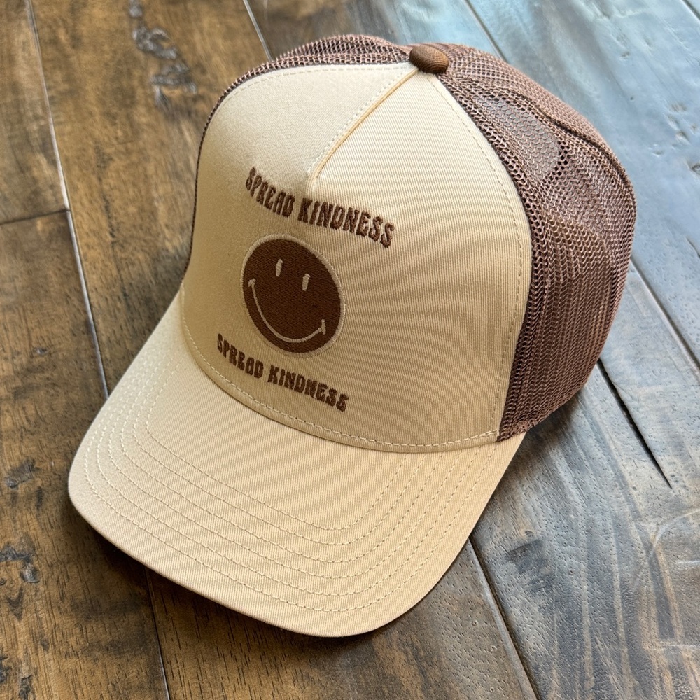 Kids "Spread Kindness" Brown & Cream Trucker Hat